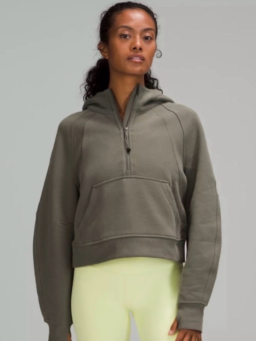 lululemon athletica Olive Half-Zip Hooded Pullover